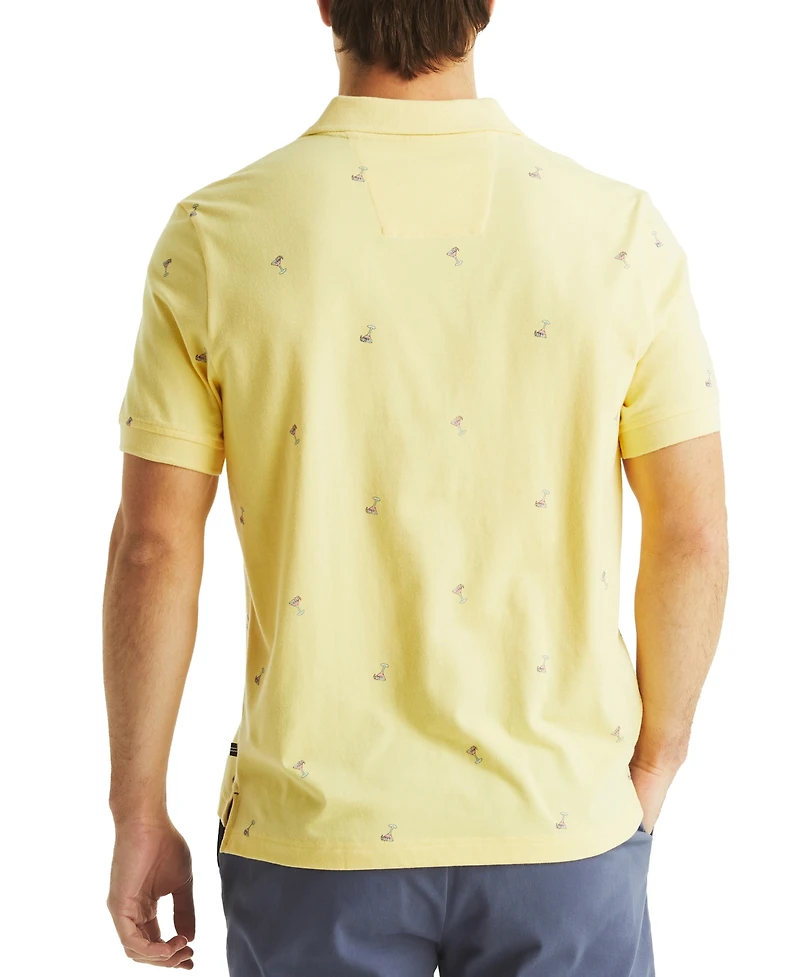 Nautica Men's Short Sleeve Cocktail Print Polo Shirt