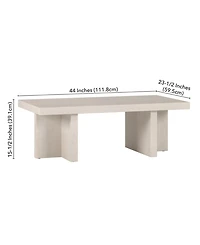 Hudson & Canal 44" Dimitra Wide Rectangular Coffee Table