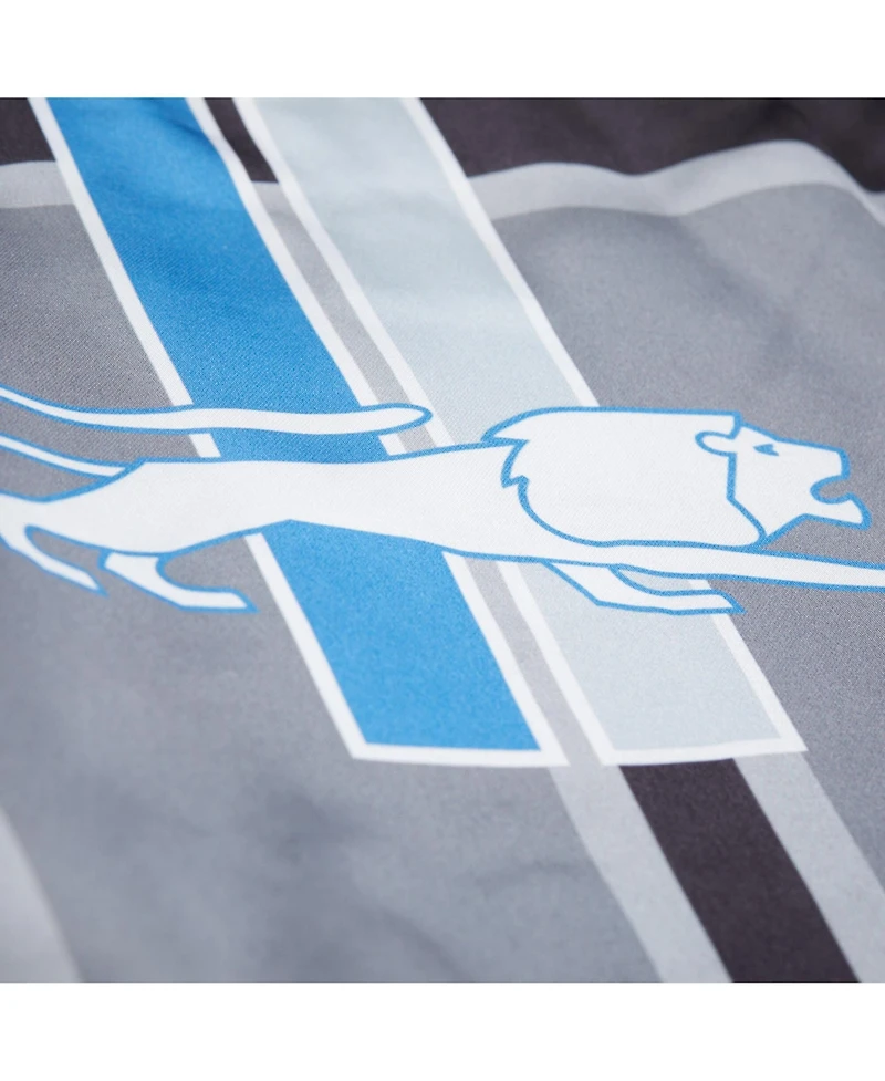 Mitchell & Ness Men's Gray Detroit Lions Double Down Satin Full-Snap Jacket