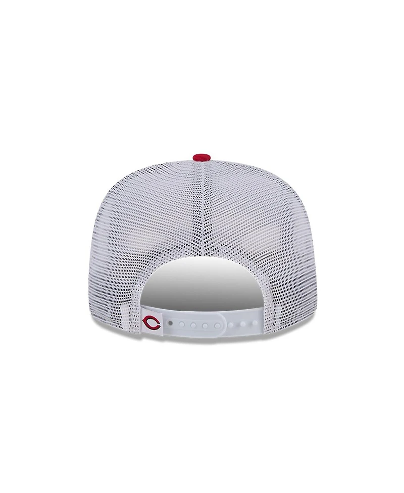 New Era Men's Red Cincinnati Reds Team Horizon 9FIFTY A-Frame Trucker Snapback Hat