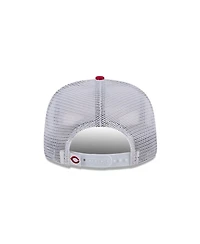 New Era Men's Red Cincinnati Reds Team Horizon 9FIFTY A-Frame Trucker Snapback Hat