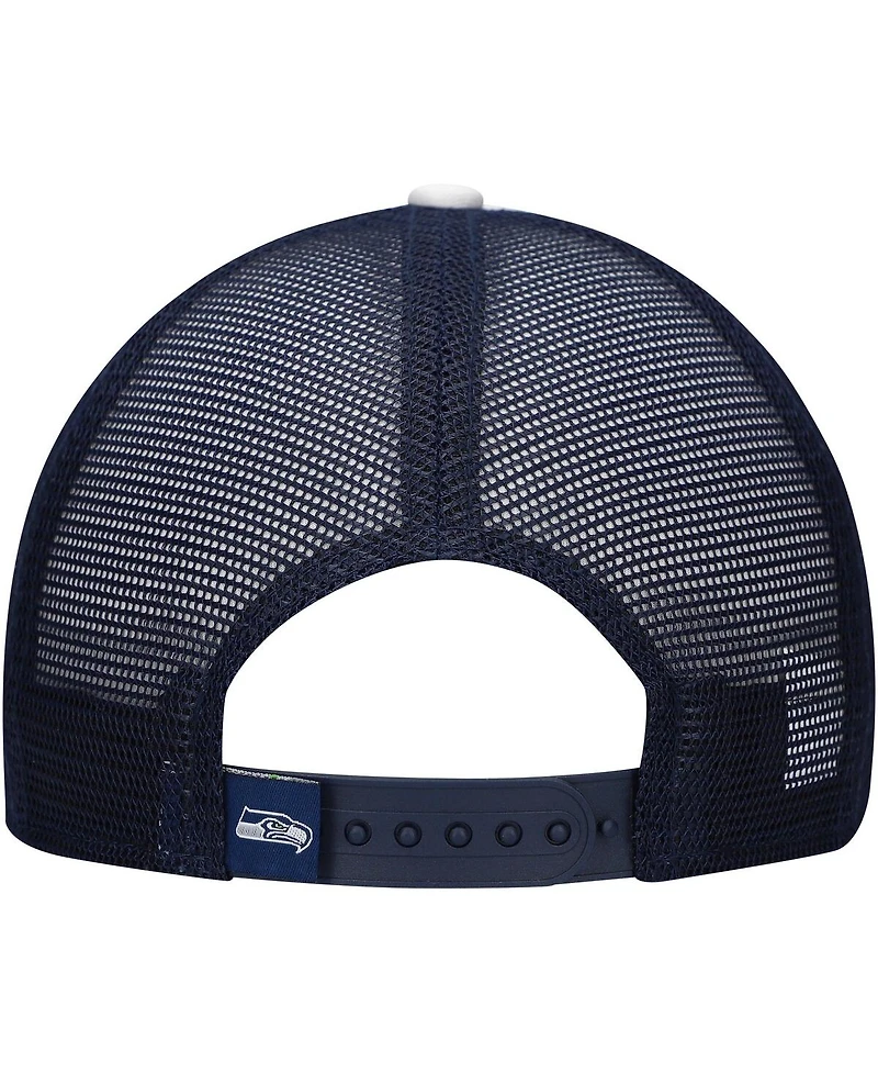 New Era Big Boys and Girls College Navy Seattle Seahawks Sport Night Color Block 9FORTY A-Frame Trucker Adjustable Hat