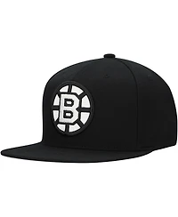Mitchell & Ness Men's Black Boston Bruins Team Snapback Hat