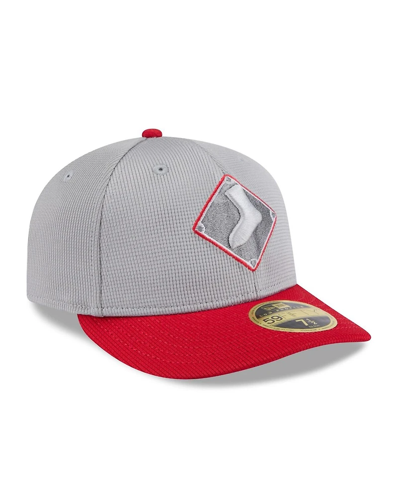 New Era Men's Gray/Red Chicago White Sox 2025 Batting Practice Low Profile 59FIFTY Fitted Hat
