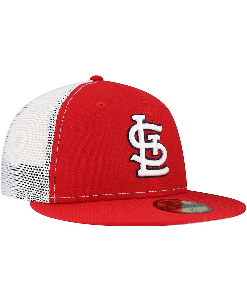 New Era Men's Red St. Louis Cardinals Team Color 59FIFTY Trucker Fitted Hat