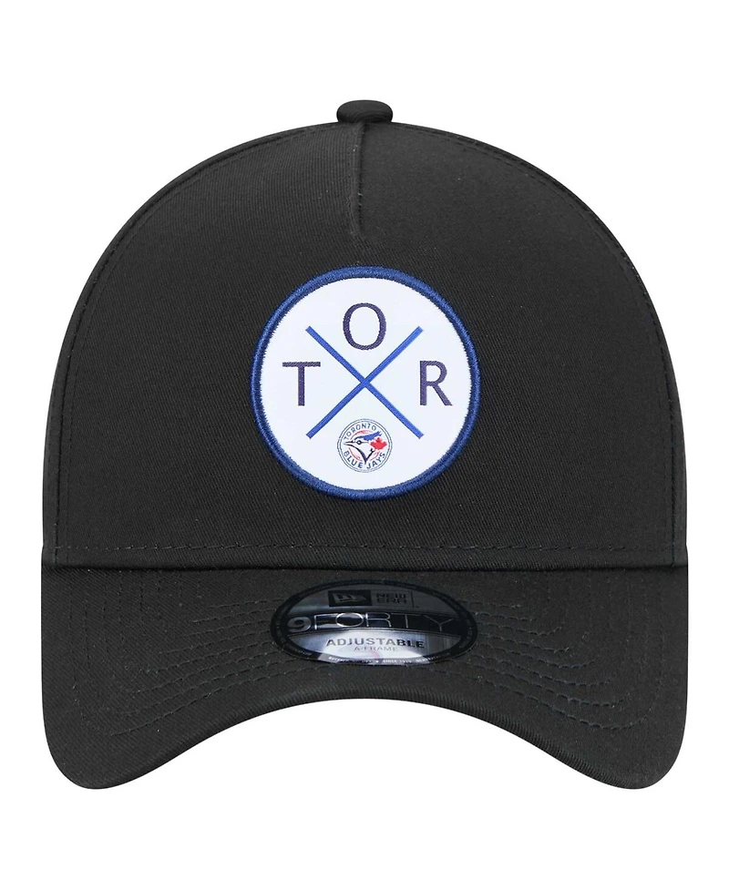 New Era Men's Black Toronto Blue Jays 9FORTY A-Frame Adjustable Hat