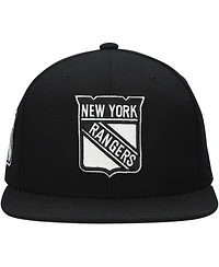 Mitchell & Ness Men's Black New York Rangers Team Snapback Hat