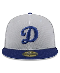 New Era Men's Gray/Royal Los Angeles Dodgers 2025 Batting Practice 59FIFTY Fitted Hat