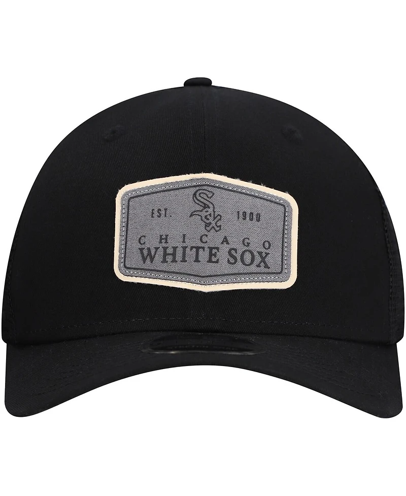New Era Men's Black Chicago White Sox Labeled 9SEVENTY Stretch-Snap Adjustable Hat