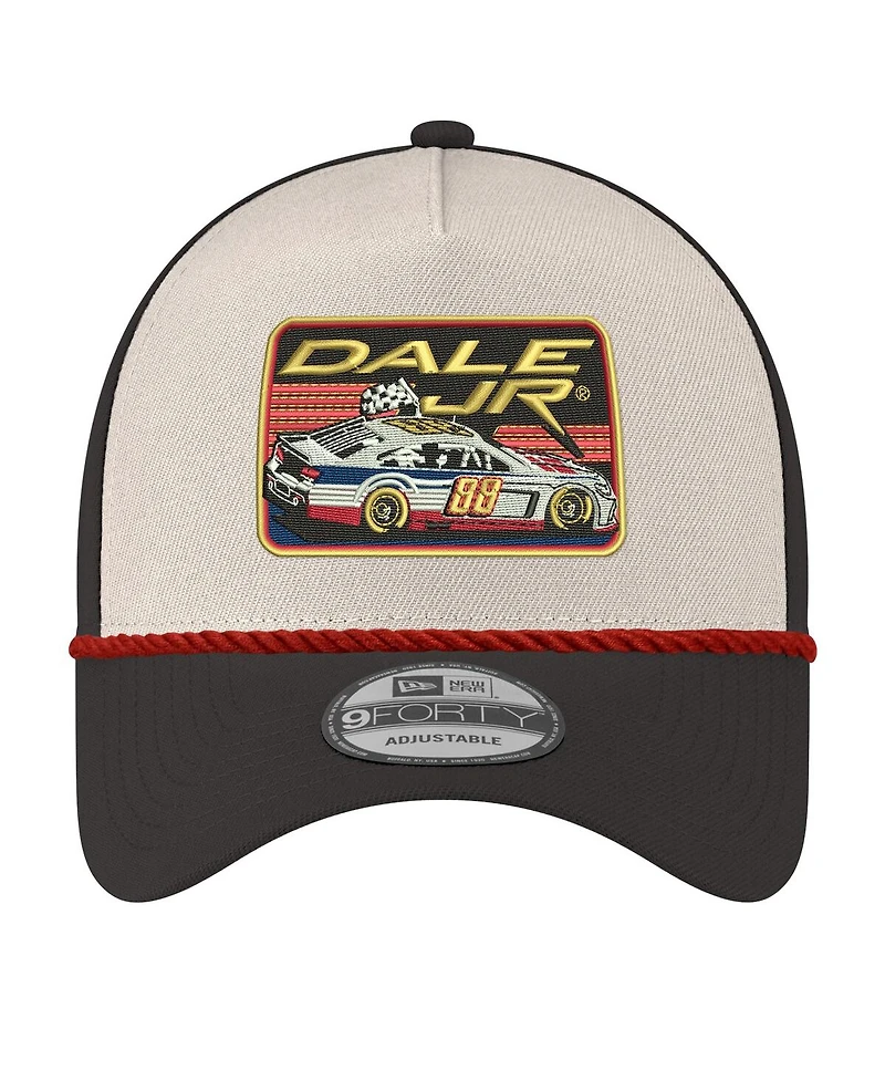 New Era Men's Stone/Black Dale Earnhardt Jr. 9FORTY Rope Adjustable Hat