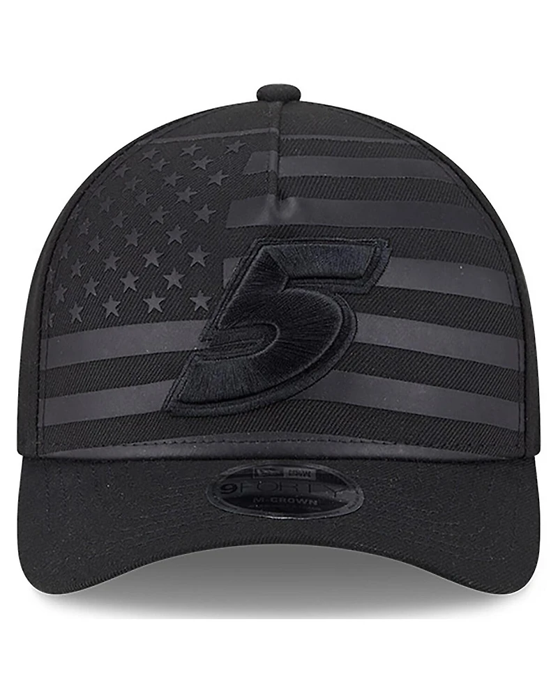 New Era Men's Black Kyle Larson American Flag 9FORTY M-Crown A-Frame Adjustable Hat