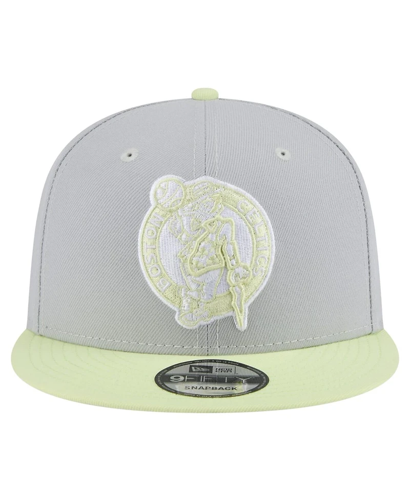 New Era Men's Gray/Yellow Boston Celtics Color Pack Two-Tone 9FIFTY Snapback Hat
