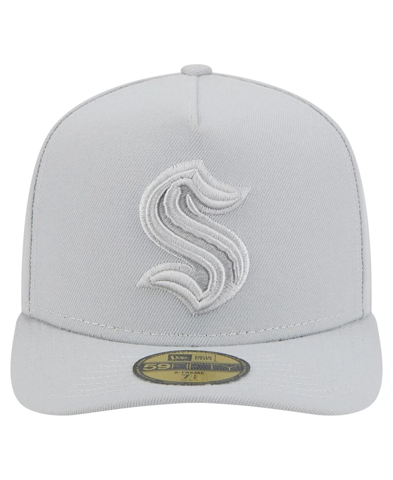 New Era Men's Gray Seattle Kraken Color Pack A-Frame 59FIFTY Fitted Hat