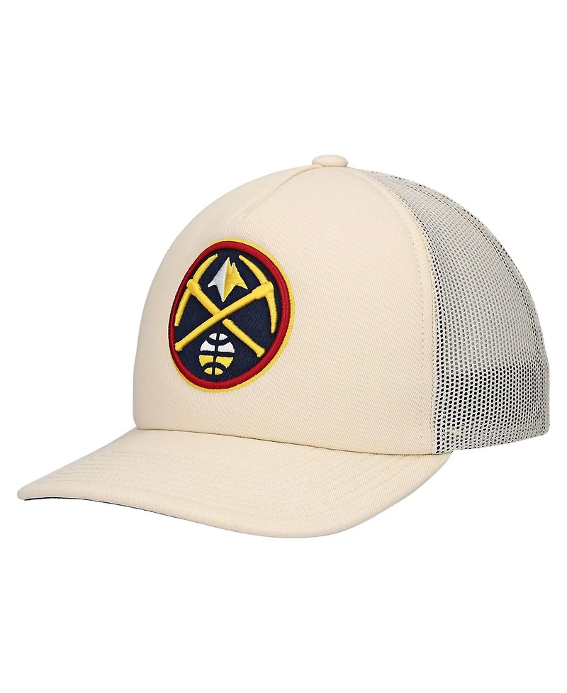 Mitchell & Ness Men's Cream Denver Nuggets Trucker Adjustable Hat