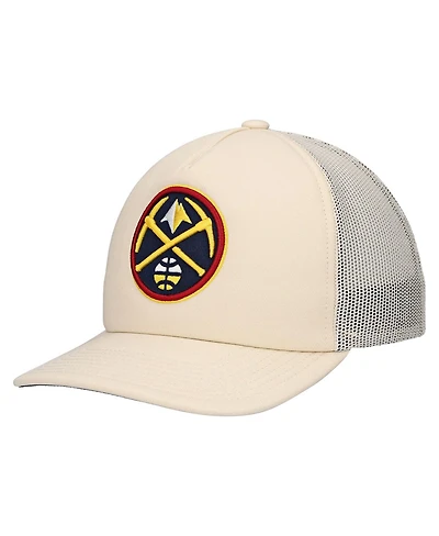 Mitchell & Ness Men's Cream Denver Nuggets Trucker Adjustable Hat