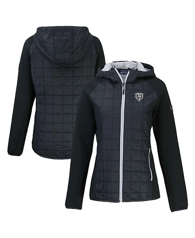 Cutter & Buck Women's Black Chicago Bears Rainier PrimaLoft Eco Hybrid Full-Zip Hoodie Jacket