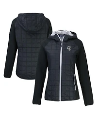 Cutter & Buck Women's Black Chicago Bears Rainier PrimaLoft Eco Hybrid Full-Zip Hoodie Jacket