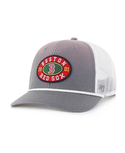 '47 Brand Men's Gray/White Boston Red Sox Tide Sweep Rope Trucker Adjustable Hat