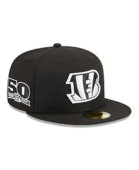 New Era Men's Black Cincinnati Bengals Main Patch 59FIFTY Fitted Hat