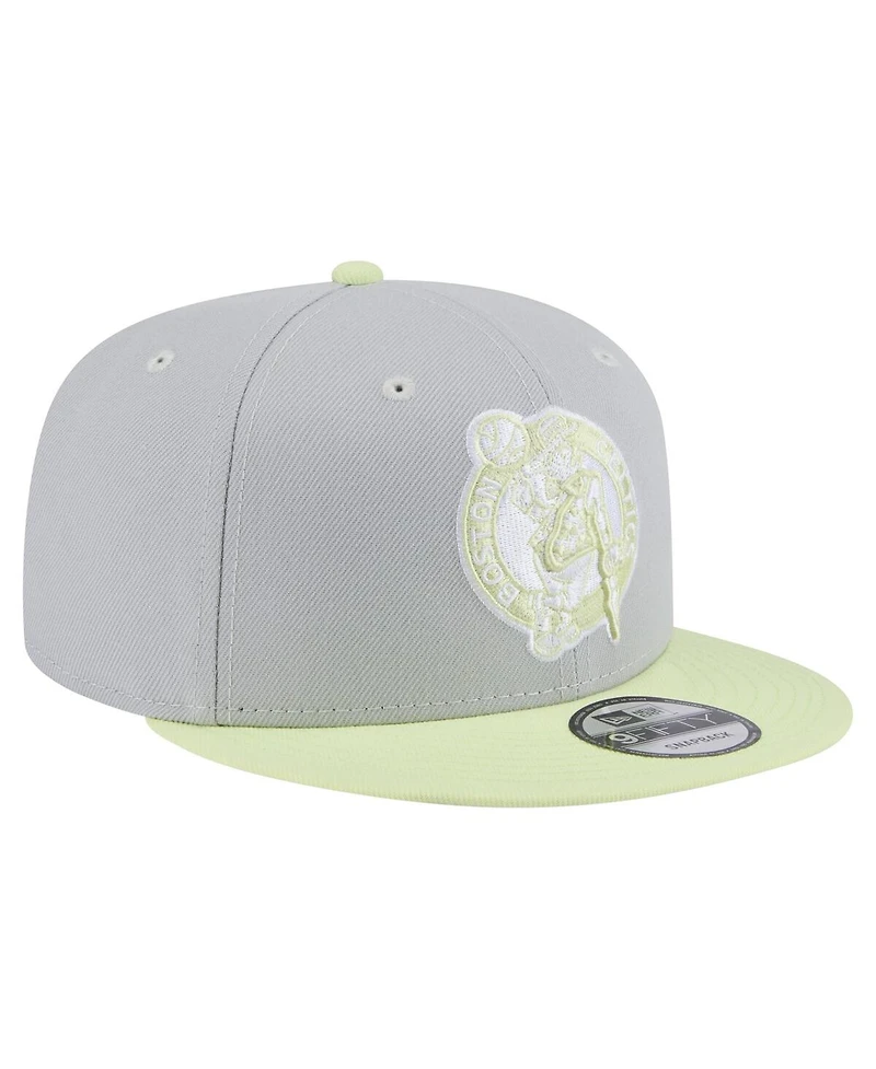 New Era Men's Gray/Yellow Boston Celtics Color Pack Two-Tone 9FIFTY Snapback Hat