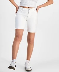 Celebrity Pink Juniors' Cuffed Hem Bermuda Denim Shorts