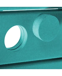 5-Piece Hdpe Round Patio Dining Table Set with Foldable Chairs