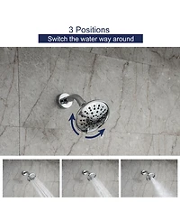 Bathtub Faucet Set, Shower System with Tub Spout 4.84 Inch 3-Spray Bathroom Shower Head, Single-Handle Shower Valve and Trim Kit, Chrome