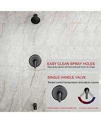 Bathtub Faucet Set, Shower System with Tub Spout 4.84 Inch 3-Spray Bathroom Shower Head, Single-Handle Shower Valve and Trim Kit, Chrome