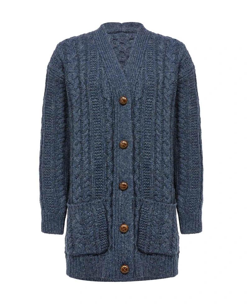 Celtic & Co. Women's Relaxed fit cable knit cardigan