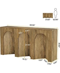 Tribesigns 63-Inch Long Sofa Console Table, Farmhouse Narrow Entryway Table for Hallway, Foyer, Entrance, Living Room