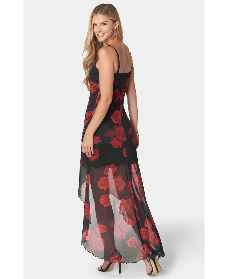 Bebe Women's Hi-Low Hem Wrap Tube Dress