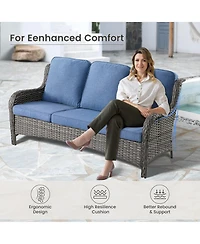 Xizzi 6 Pcs Outdoor Patio Furniture Set,High Back Sofa and Swivel Chairs Set