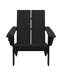 Outdoor Hdpe Modern Adirondack Chair with Cup Holder (Set of