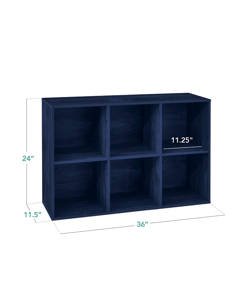Best Choice Products 6-Cube Bookshelf, 11in Display Storage System, Organizer w/ Removable Back Panels
