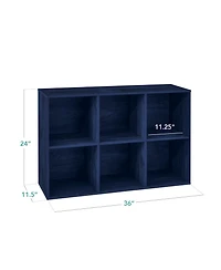 Best Choice Products 6-Cube Bookshelf, 11in Display Storage System, Organizer w/ Removable Back Panels