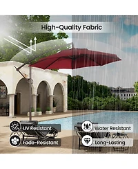 Mondawe 10 Ft Outdoor Cantilever Uv Protective Patio Offset Umbrella for Balcony