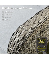 Xizzi Patio Furniture Sets Outdoor Swivel Rocking Chairs with 50,000 Btu Propane Fire Pit Table 7 Pieces All Weather Pe Wicker Conversation Sofa and M