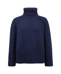 Celtic & Co. Women's Merino Rib Detail Turtleneck Sweater