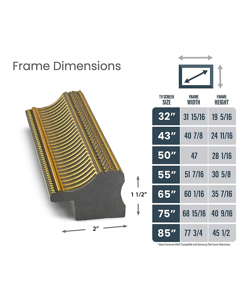Deco Tv Frames 55" Slim Frame for Samsung The Frame Tv 2021-2024