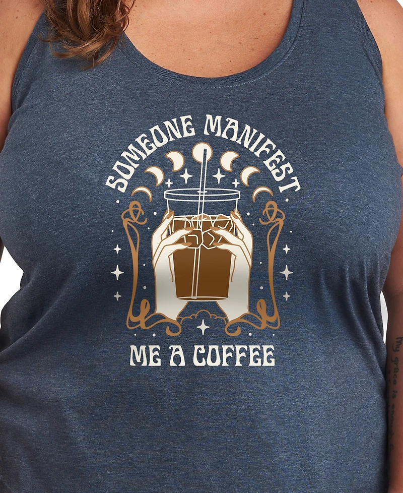 Hybrid Apparel Plus Manifest Coffee Graphic Tank Top