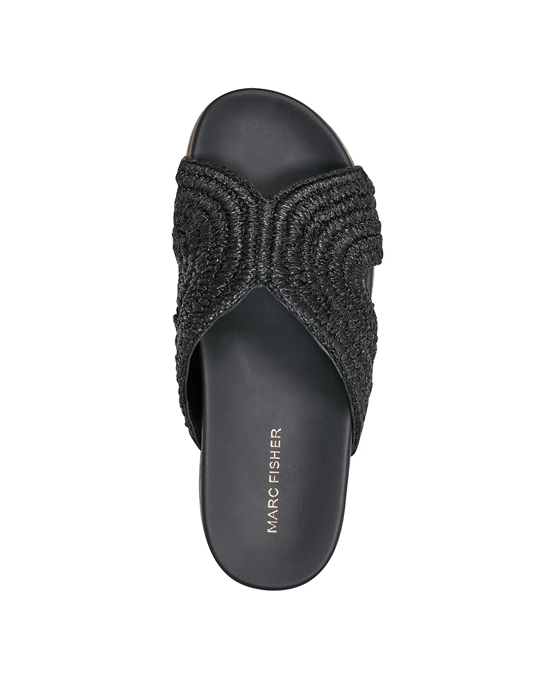 Marc Fisher Women's Erim Woven Slip-On Flatform Sandals