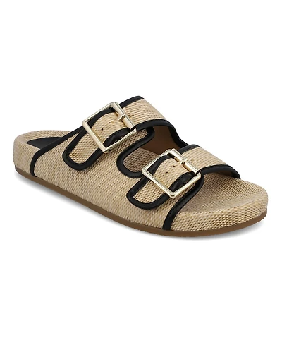 Mia Women's Gazell Double Buckle Slip-On Slide Sandals