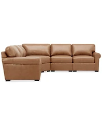 Radley Roll Arm 117" -Pc. Leather Wedge Corner L Sectional