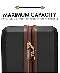 Elle Luxe Journey 3-Piece Expandable Retro Spinner Luggage Set