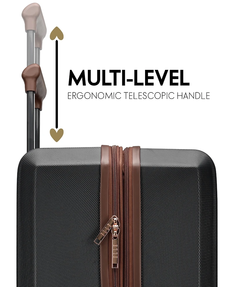 Elle Luxe Journey 3-Piece Expandable Retro Spinner Luggage Set