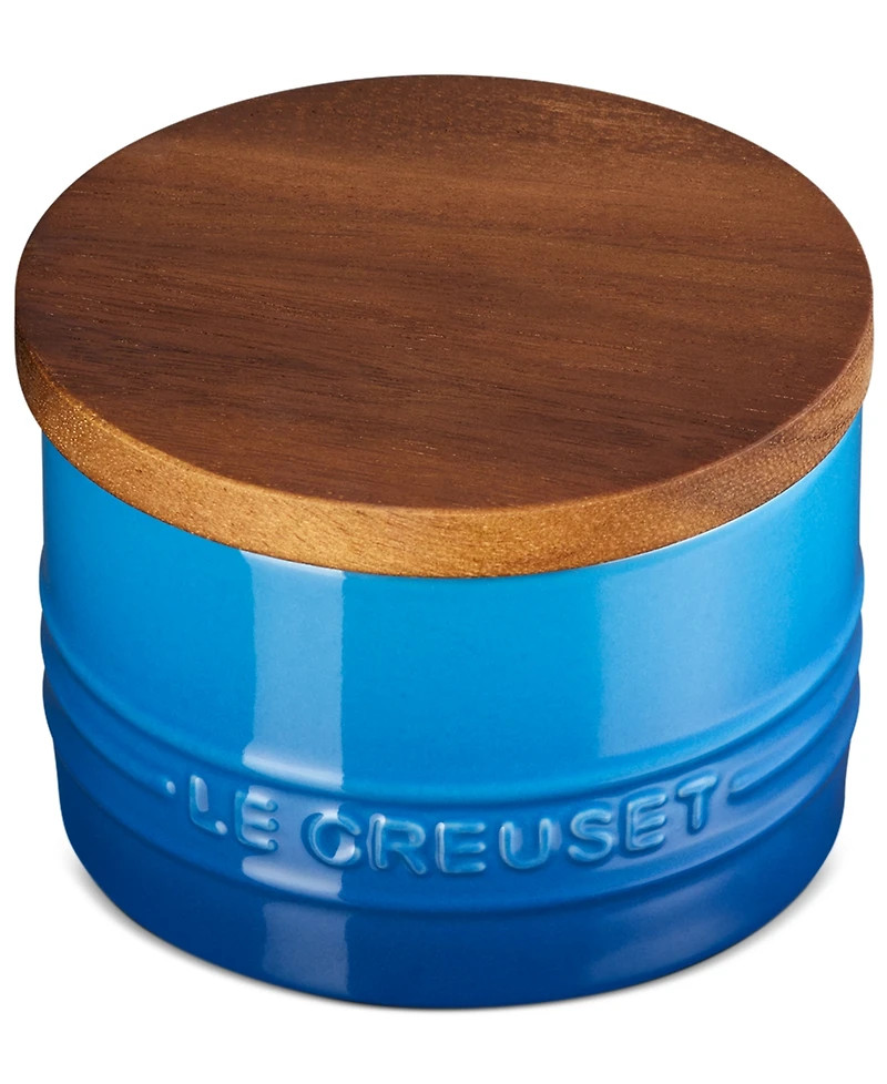 Le Creuset Stoneware Signature Salt Cellar with Wood Lid, 7-Oz.