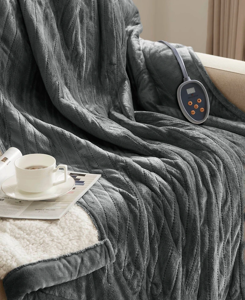 Woolrich Electric Reversible Plush to Berber Blanket