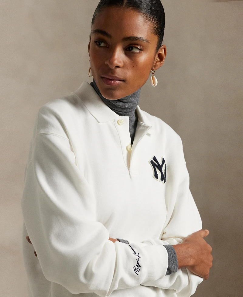 Polo Ralph Lauren Women's Ny Yankees Fleece Long-Sleeve Polo