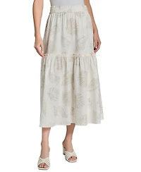 Jones New York Petite Pull-On Tiered Midi Skirt
