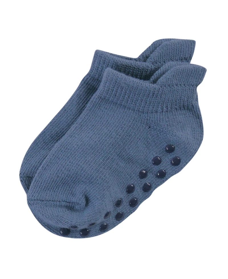 Touched by Nature Baby Boys Organic Cotton Socks with Non-Skid Gripper for Fall Resistance, Solid